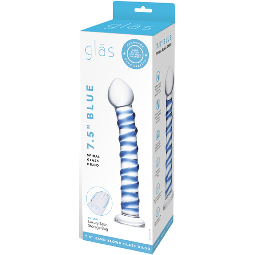 Blue Spiral Glass Dildo