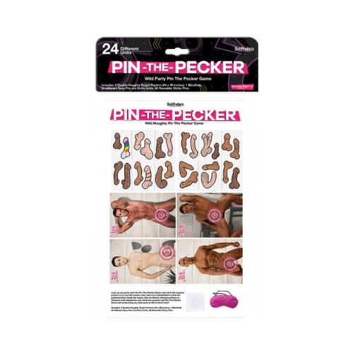 Pin The Pecker Party Game- Assorted Accessories Included