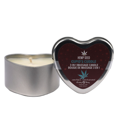 EB Hemp Seed 3 in 1 Massage Heart Candle - Cupid's Cuddle Cupids Cuddle (Coconut, Monoi, White Cedar) - 113 g