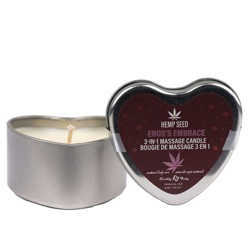 EB Hemp Seed 3 in 1 Massage Heart Candle - Aphrodite's Aphrodisiac Aphrodite's Aphrodisiac (Sparkling Prosecco, Sweet Raspberries, Berry Musk) - 113 g