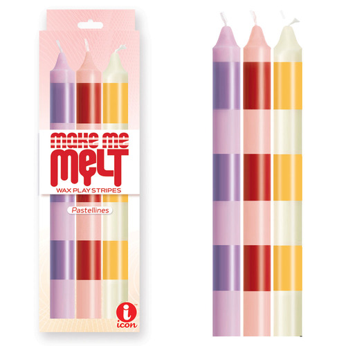 The 9's Make Me Melt Drip Candle 3-Pk - Pastellines Pastel Coloured Drip Candles - 3 Pack