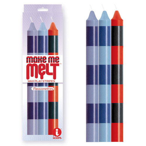 The 9's Make Me Melt Drip Candle 3-Pk, Passionettes Passion Coloured Drip Candles - 3 Pack