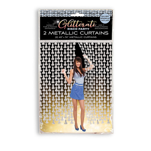 Glitterati - Penis Party Disco Metallic Curtains Party Doorway Decoration - Set of 2