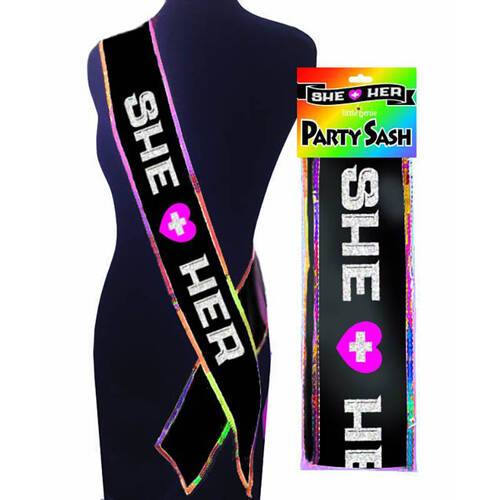 She + Her Party Sash Novelty Party Sash