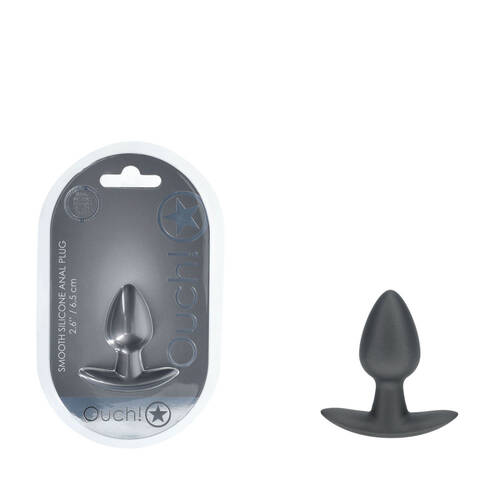 OUCH! Anal Plug - Small - Gun Metal Gun Metal Grey 6.5 cm Small Butt Plug