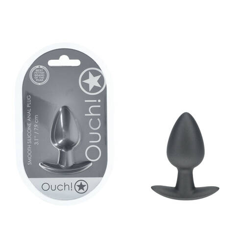 OUCH! Anal Plug - Medium - Gun Metal Gun Metal Grey 7.9 cm Medium Butt Plug