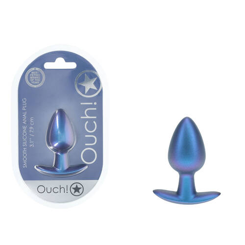 OUCH! Anal Plug - Medium - Metallic Blue Metallic Blue 7.9 cm Medium Butt Plug