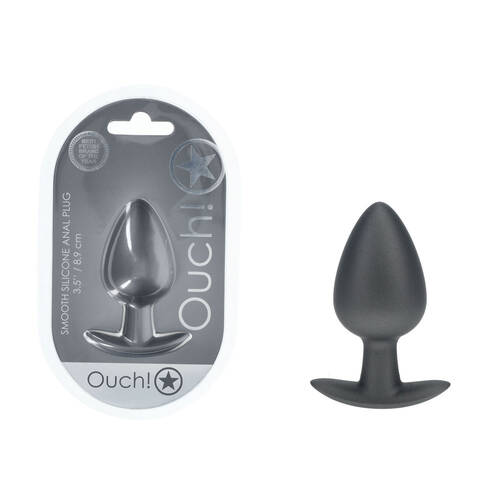 OUCH! Anal Plug - Large - Gun Metal Gun Metal Grey 8.9 cm Large Butt Plug