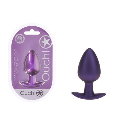 OUCH! Anal Plug - Large - Metallic Purple Metallic Purple 8.9 cm Large Butt Plug