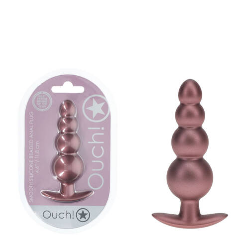 OUCH! Beaded Anal Plug - Rose Gold Rose Gold 11.7 cm Butt Plug