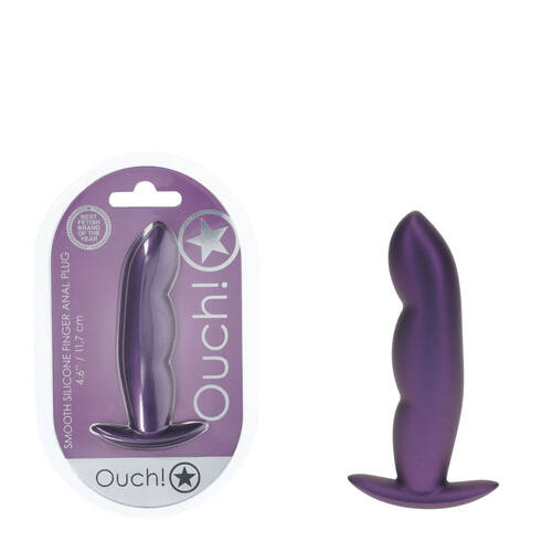 OUCH! Finger Anal Plug - Metallic Purple Metallic Purple 11.7 cm Butt Plug