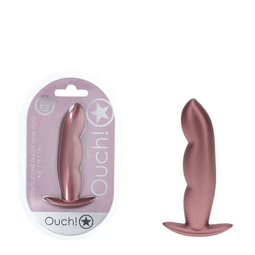 OUCH! Finger Anal Plug - Rose Gold Rose Gold 11.7 cm Butt Plug