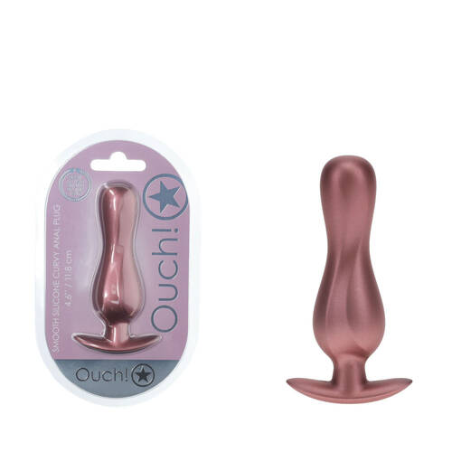 OUCH! Curvy Anal Plug - Rose Gold Rose Gold 11.7 cm Butt Plug