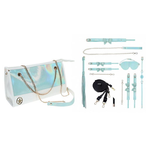 OUCH! Paris Collection - Kit with Bag Baby Blue Bondage Set with Bag - 8 Piece Kit