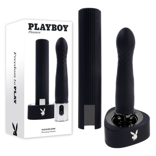 Playboy Pleasure PLEASURE ZONE Black 21.4 cm Rechargeable Vibrator with USB Charging Dock