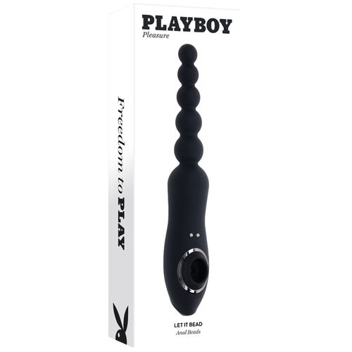 Playboy Pleasure LET IT BEAD Black 23.1 cm USB Rechargeable Vibrating Anal Beads with Clitoral Suction