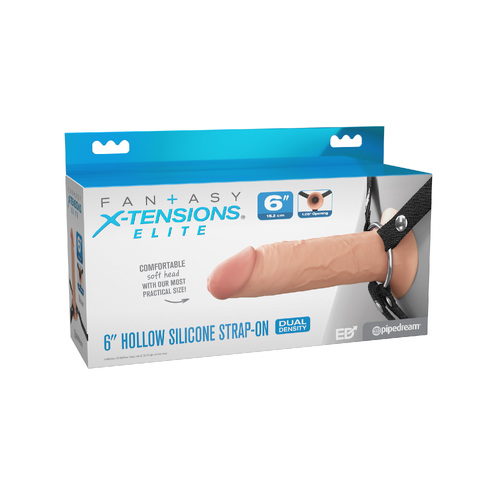 Fantasy X-tensions Elite 6 in. Silicone Hollow Strap-on Dual Density Light