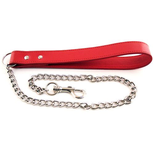 Leather Dog Lead with Chain