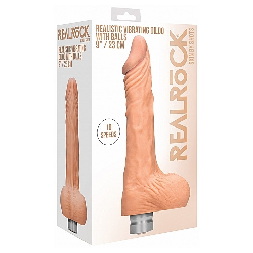 9" Vibrating Cock + Balls