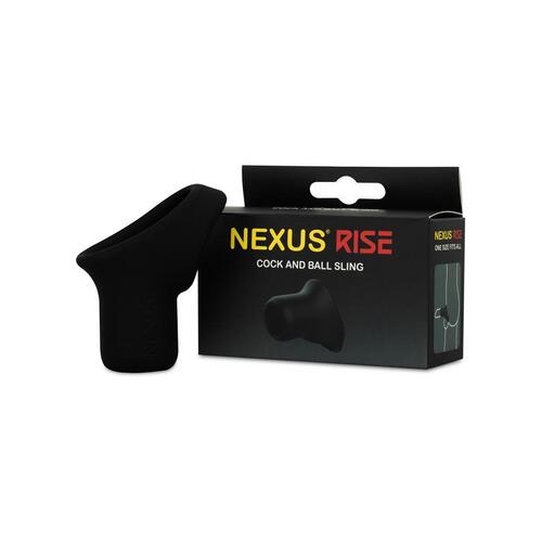 Nexus Rise Liquid Silicone Cock and Ball Sling Black