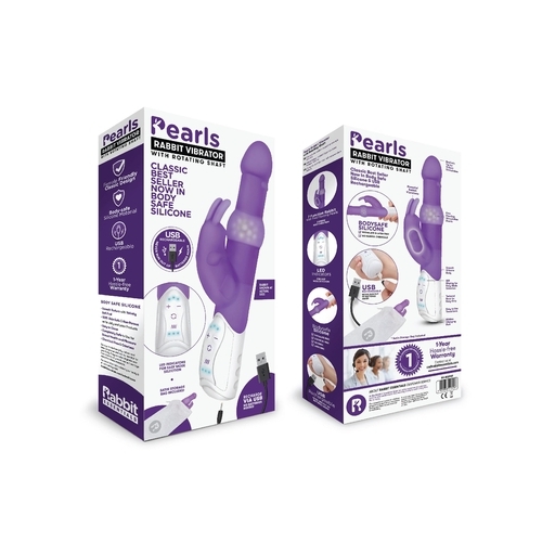 Rabbit Essentials Rechargeable Pleasure Pearls Rabbit - Purple