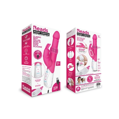 Rabbit Essentials Rechargeable Pleasure Beads Rabbit - Hot Pink