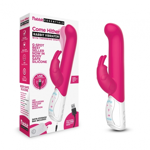 Rabbit Essentials Rechargeable come hither G-Spot Rabbit - Hot Pink