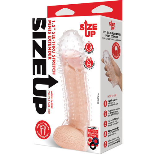 1.5" Clear Stretch Penis Sleeve