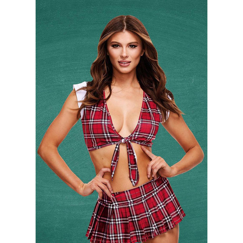 Teachers Pet Schoolgirl Crop Top/Skirt M/L