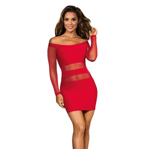 Off The Shoulder Mesh Panel Dress S