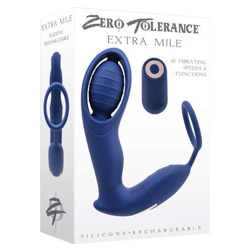 Zero Tolerance EXTRA MILE Blue USB Rechargeable Vibrating Prostate Massager