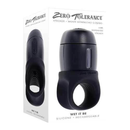 Zero Tolerance WET IT BE Black USB Rechargeable Vibrating and Self Lubricating Stroker